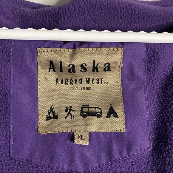 Alaska Rugged Wear Men's Purple/Gray Hooded Jacket - Picture 5 of 10